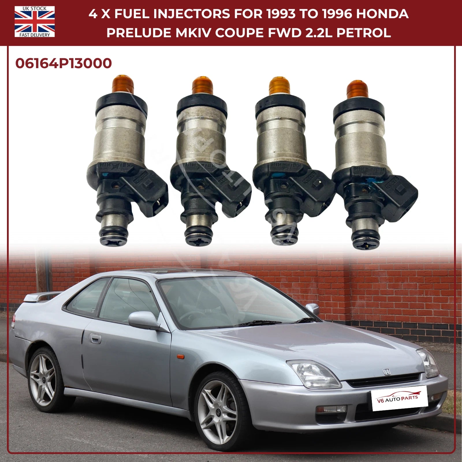 4x Fuel Injectors For Honda Prelude MKIV (1993–1996) 2.2L F22A1/F22A4 FWD Petrol