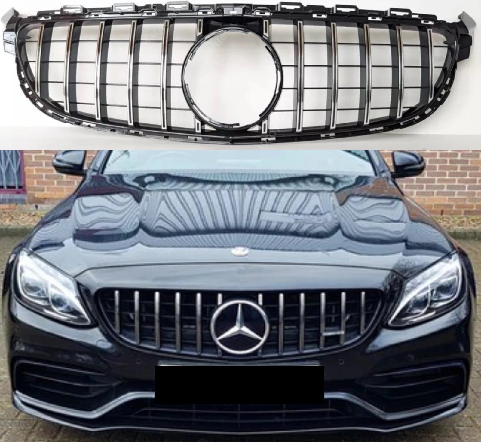 Mercedes-Benz C-Class A205 Convertible Front Grille | AMG C63S 2015–2018 Panamericana Style