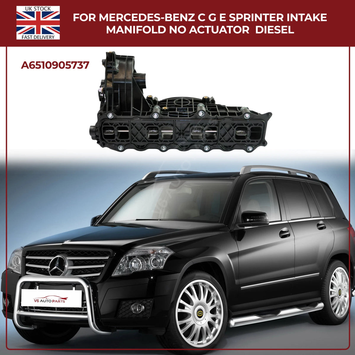 Mercedes-Benz Diesel Intake Manifold (No Actuator) – C, G, E-Class & Sprinter – OEM A6510905737