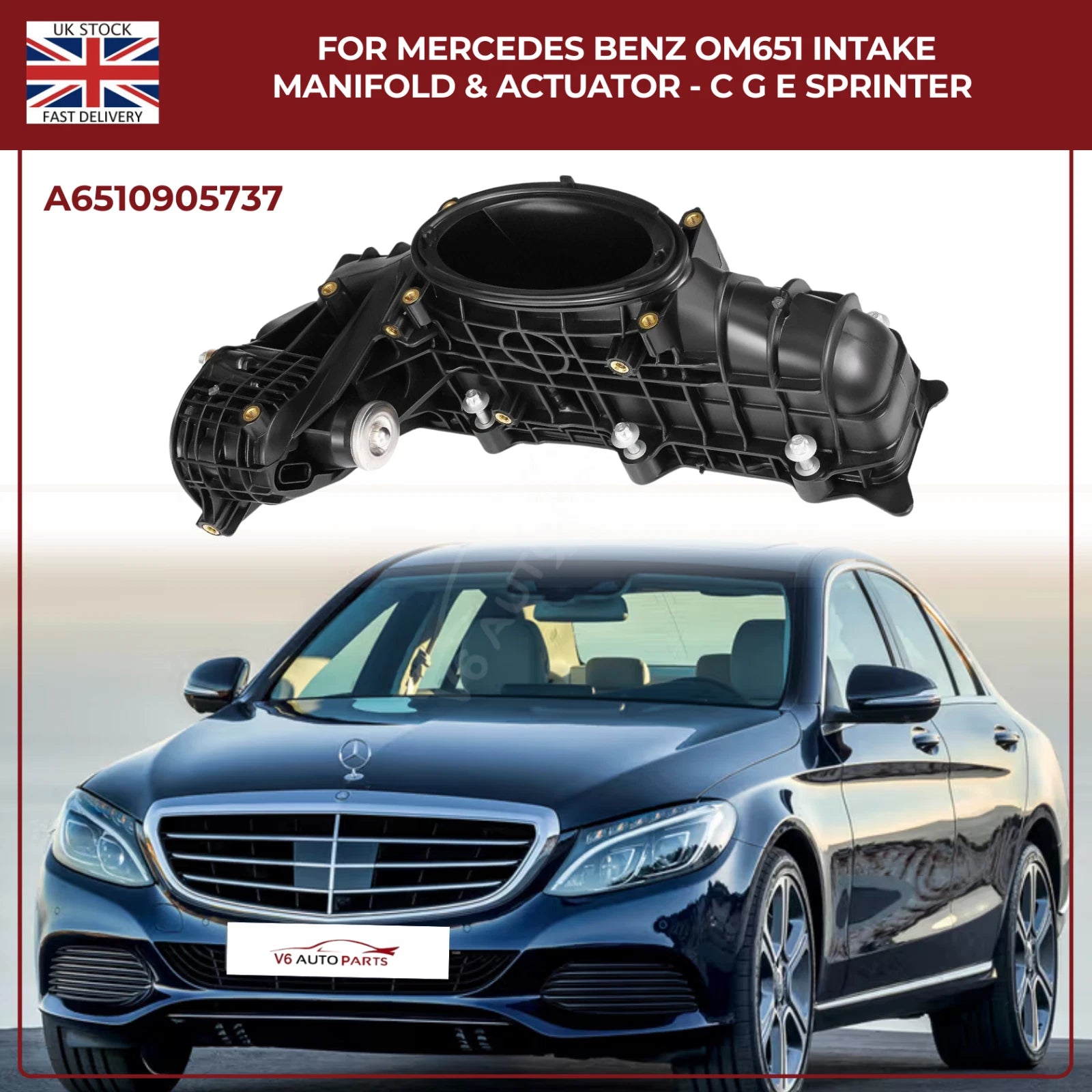 Mercedes-Benz Diesel Intake Manifold + Actuator – Fits C-Class, E-Class, G-Class, Sprinter, Vito, Viano (OM651 OEM Replacement)