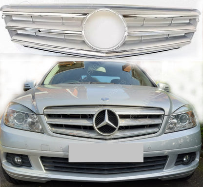 Mercedes C‑Class S204 Estate Front Bumper Chrome Grille 2007‑2014 | Fits C180, C350CDI