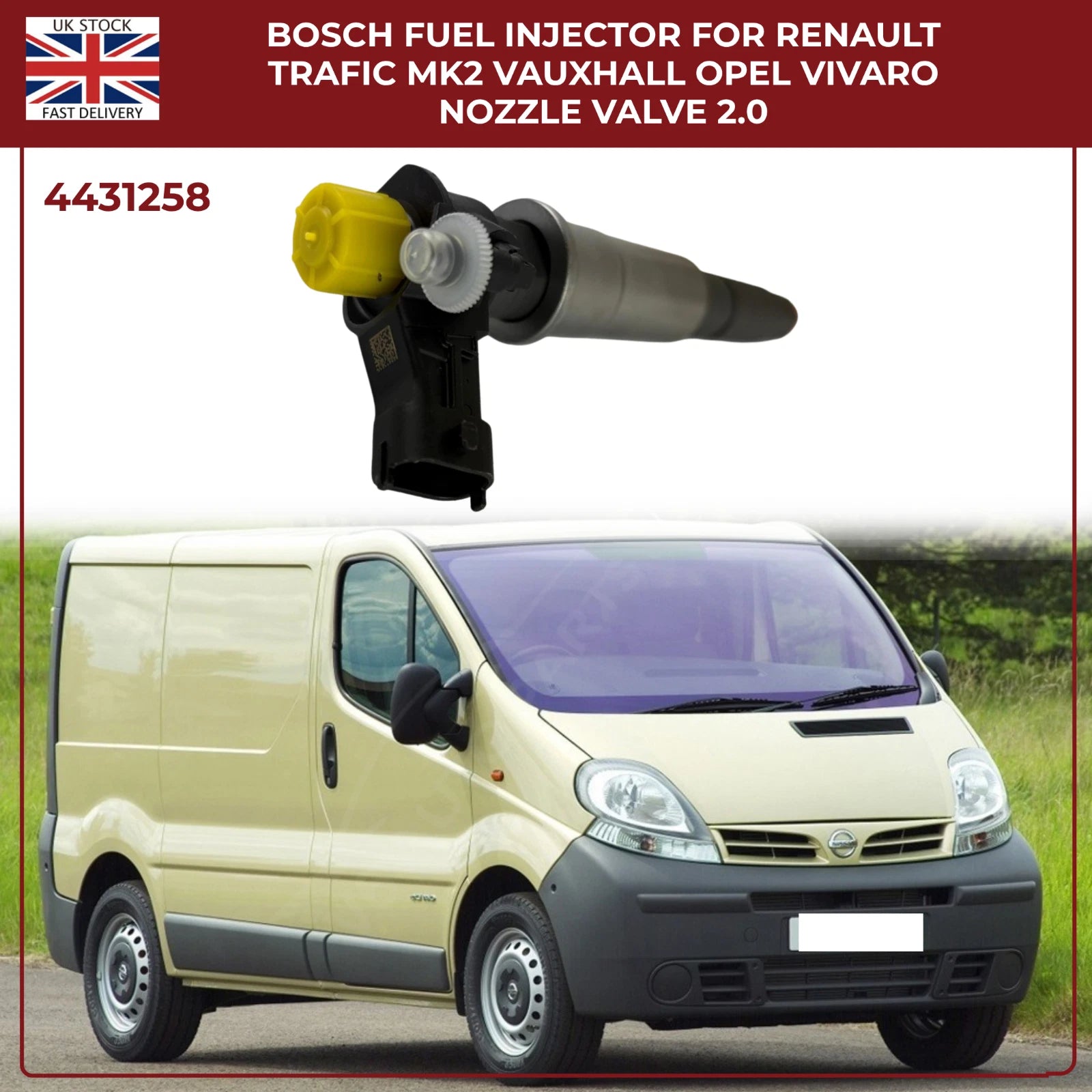 Bosch Diesel Fuel Injector – Renault Trafic MK2 / Vauxhall Opel Vivaro 2.0 M9R