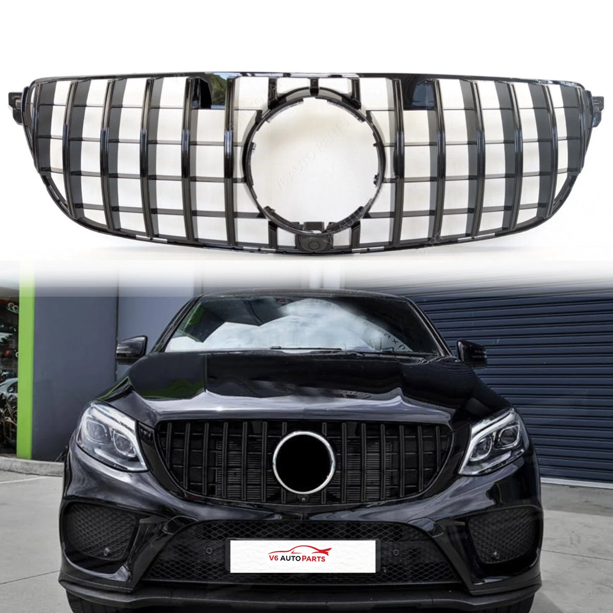 Front Radiator Grille Glossy Black – Mercedes-Benz GLE-Class C292 GLE500 Facelift GT-R 2015–2018