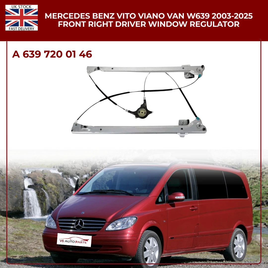 Front Right Driver Side Window Regulator For Mercedes Vito & Viano W639 (2003–2025)  – OE Quality Replacement