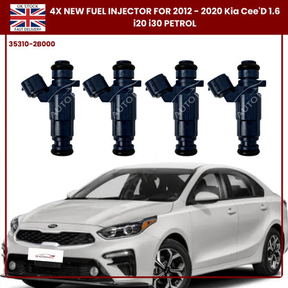 4x Fuel Injector 35310-2B000 | Fits Kia Cee’D, i20, i30 (2012–2020) 1.6 Petrol | OE Replacement