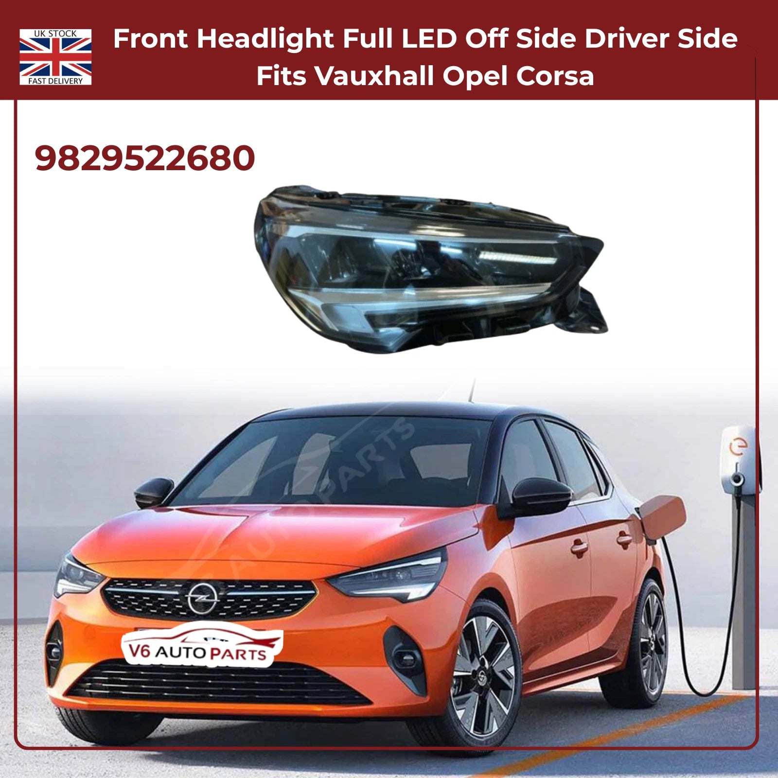 Vauxhall Corsa F 2019‑2025 Front Headlight Full LED – Driver Side (RH)