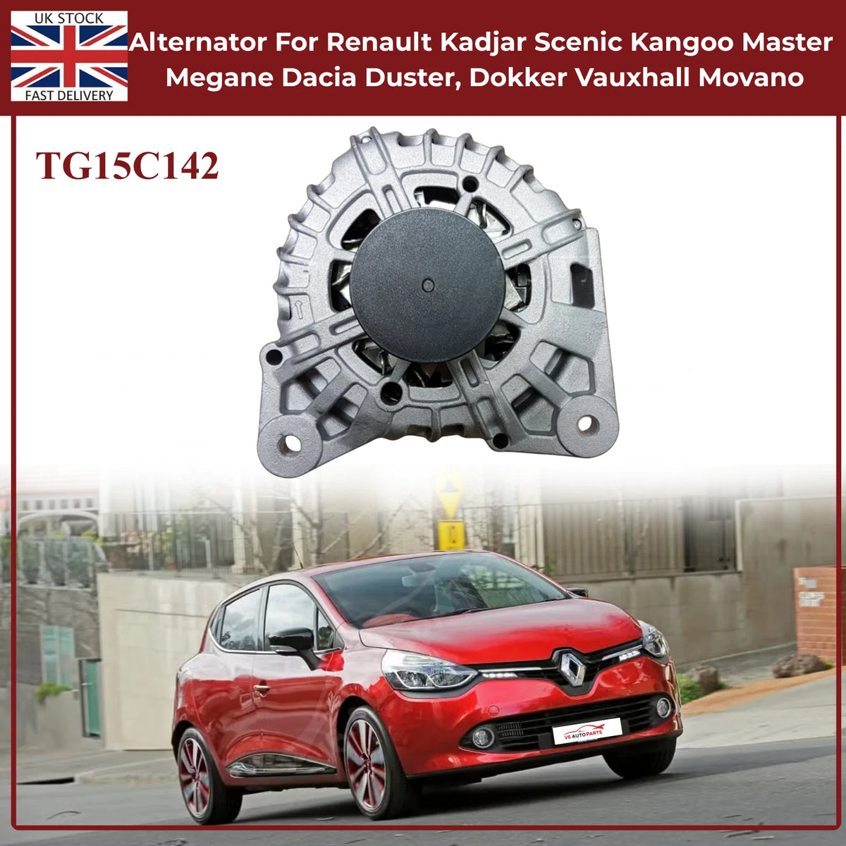 Alternator For Renault Kadjar Scenic Kangoo Master Megane Dacia Duster 1.2 Petrol 2013–2018