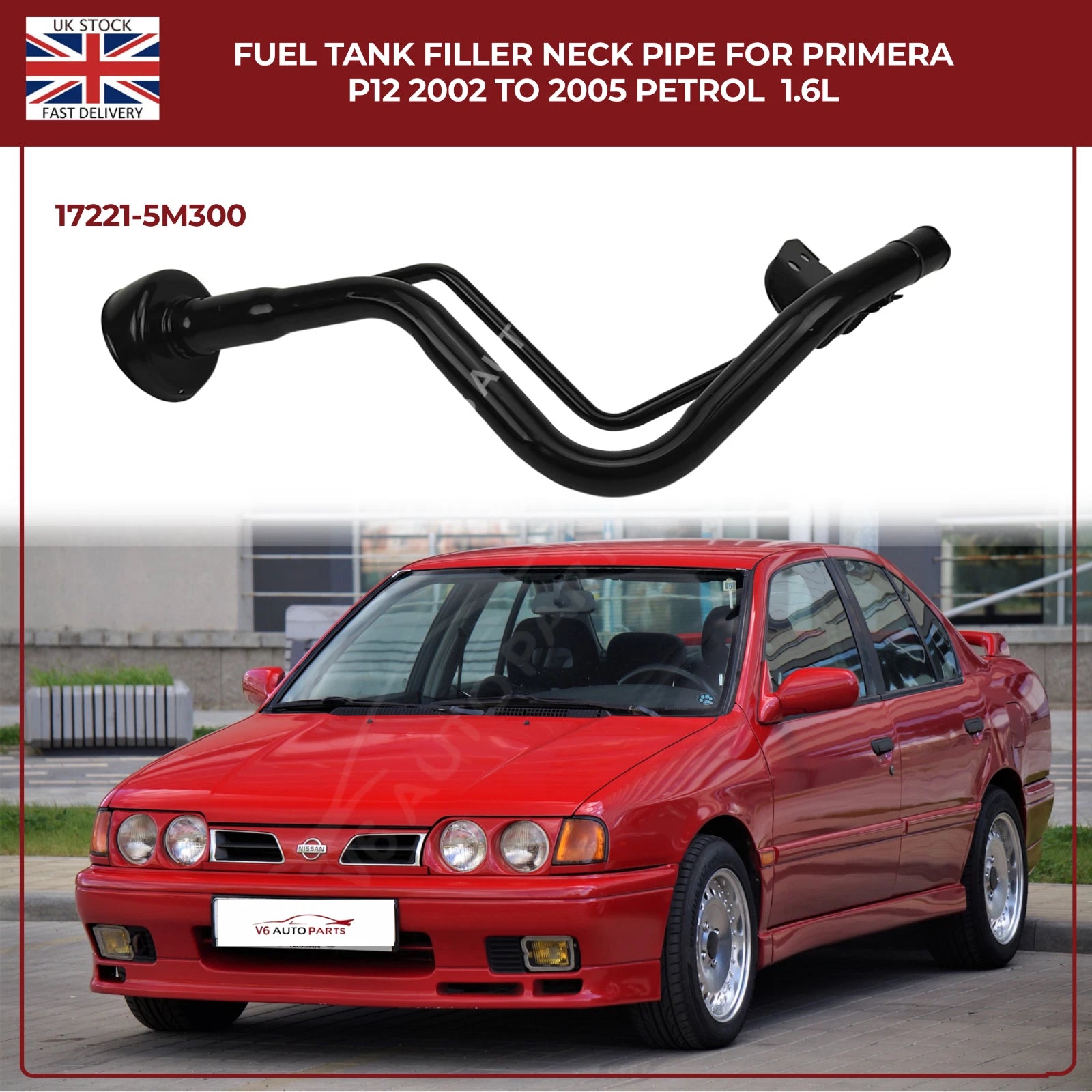 Fuel Tank Filler Neck Pipe — Nissan Primera P12 Petrol 2002–2005 (17221-5M300)
