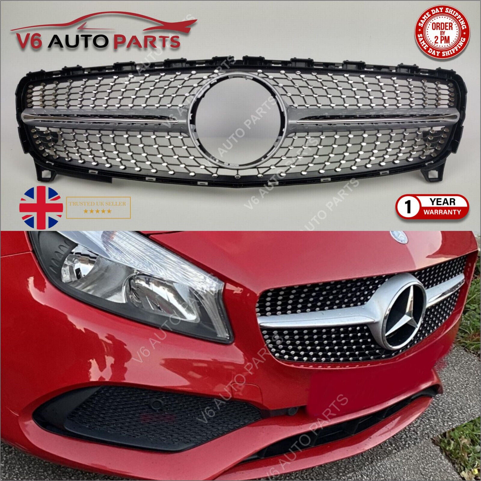 For Mercedes A-Class W176 A200 A250 A220 A45 AMG Front Radiator Grille 2015-2018