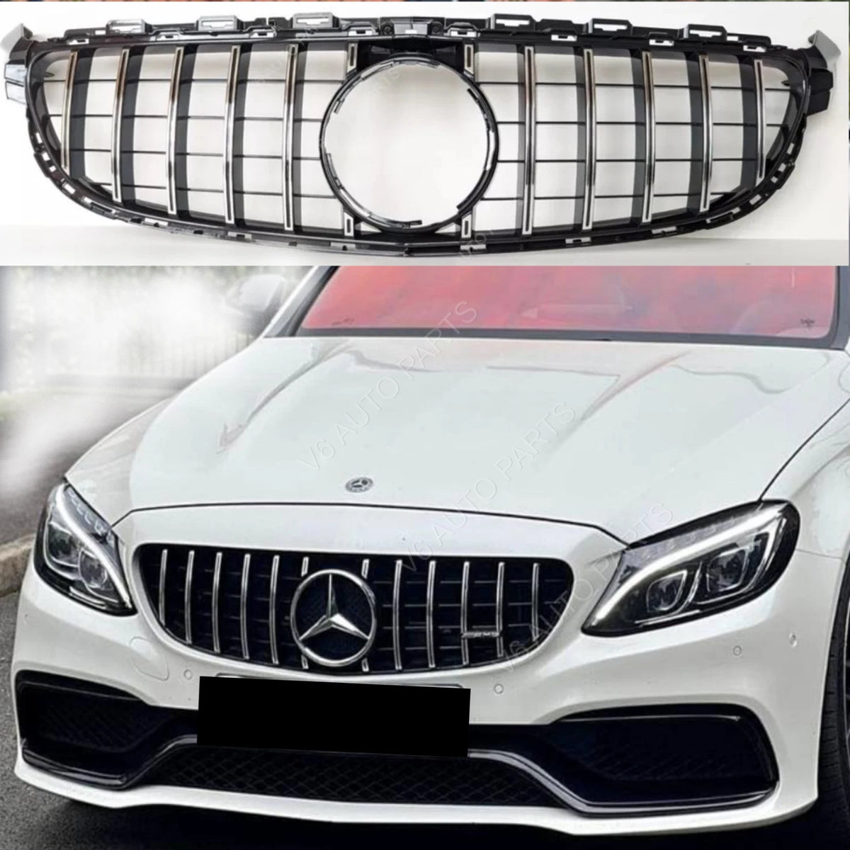 Mercedes-Benz C-Class A205 Convertible Front Grille | AMG C63S 2015–2018 Panamericana Style