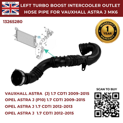 image of Astra J 1.7 intercooler outlet pipe replacement 13265280