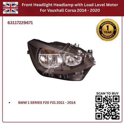 Image of BMW F20 F21 Chrome Front Right Headlight Assembly – 63117229671