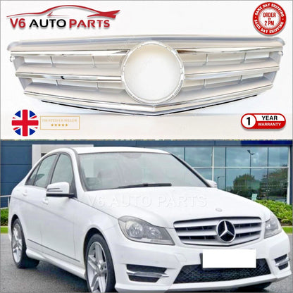 Mercedes C‑Class S204 Estate Front Bumper Chrome Grille 2007‑2014 | Fits C180, C350CDI