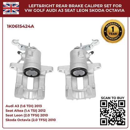 Image of 1K0615424A Rear Brake Caliper Set for VW Golf MK5 MK6