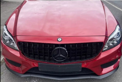 Front Grille Emblem Badge Black Star Logo for Mercedes C250 B, E220, CLA, SLK, R, M-Class