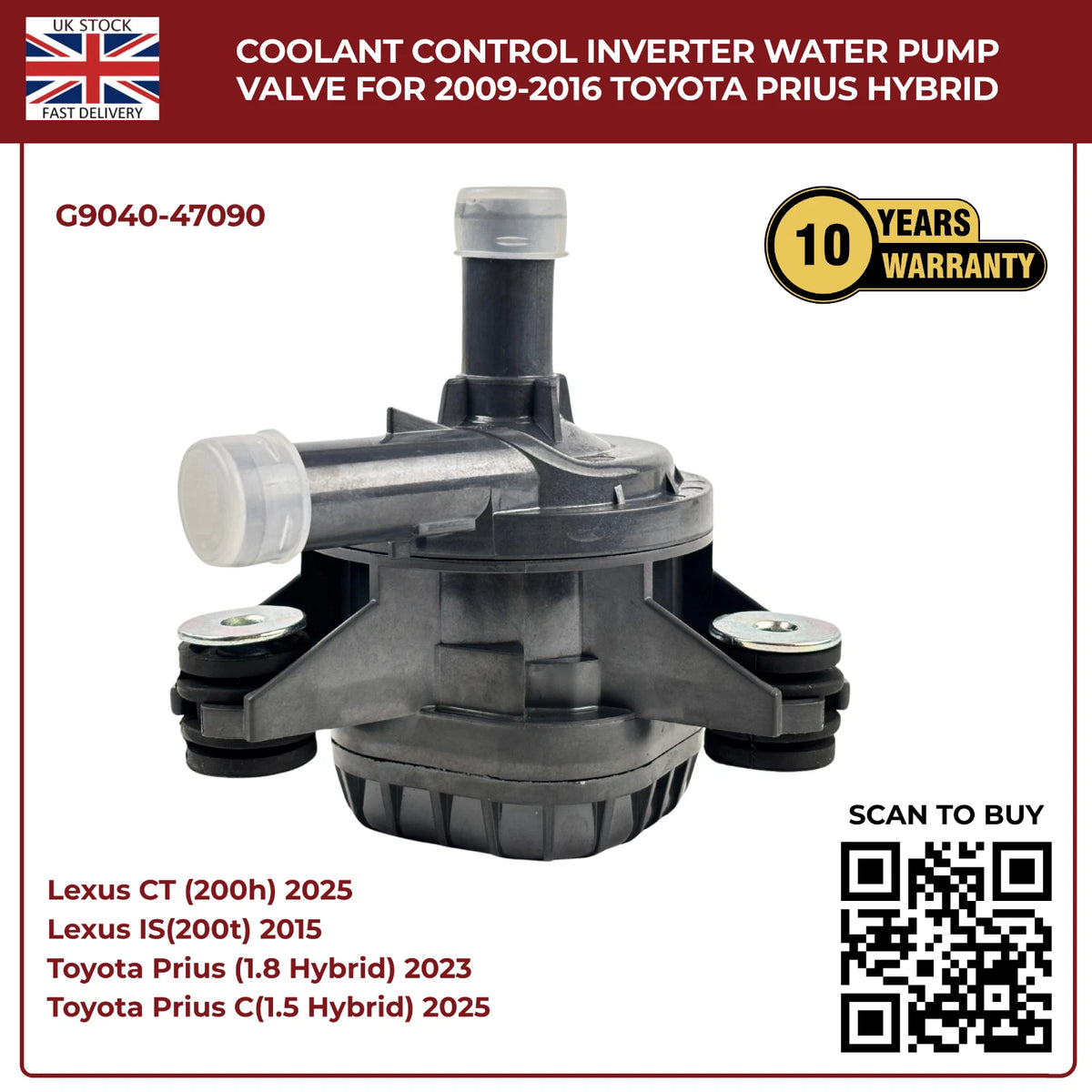 OEM Coolant Control Inverter Water Pump Valve – Fits 2009‑2016 Toyota Prius Hybrid