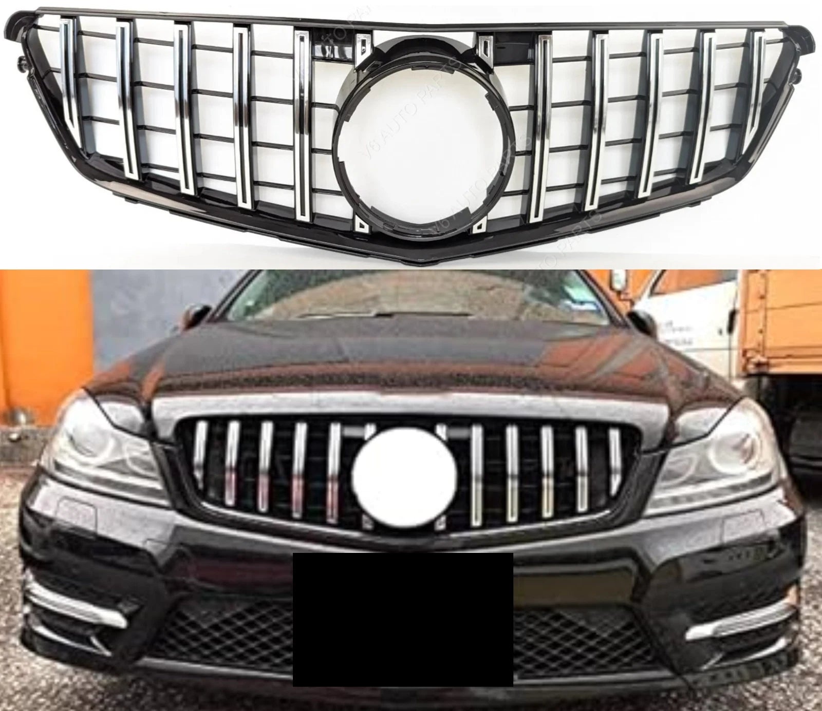 Mercedes-Benz C-Class W204 Front Radiator Grille | Panamericana GT Style | Fits C200, C250, C350 (2007–2014)