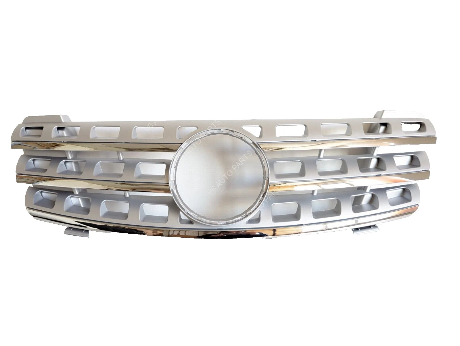 For Mercedes W164 M‑Class Chrome Front Bumper Grille 5‑Hole ML320 ML350 ML500 2005‑2008