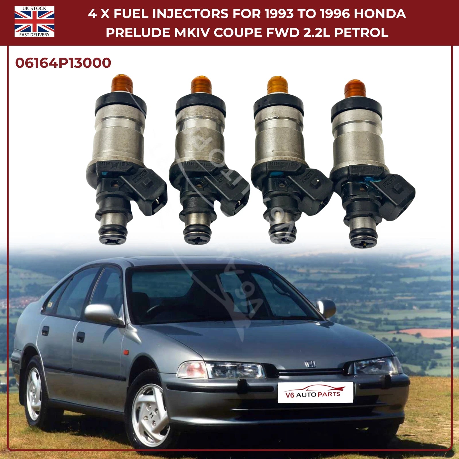 4x Fuel Injectors For Honda Prelude MKIV (1993–1996) 2.2L F22A1/F22A4 FWD Petrol