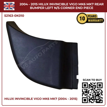 Toyota Hilux Vigo Invincible MK6 MK7 (2007–2015) Rear Bumper Left N/S Corner End Piece – Replacement Part