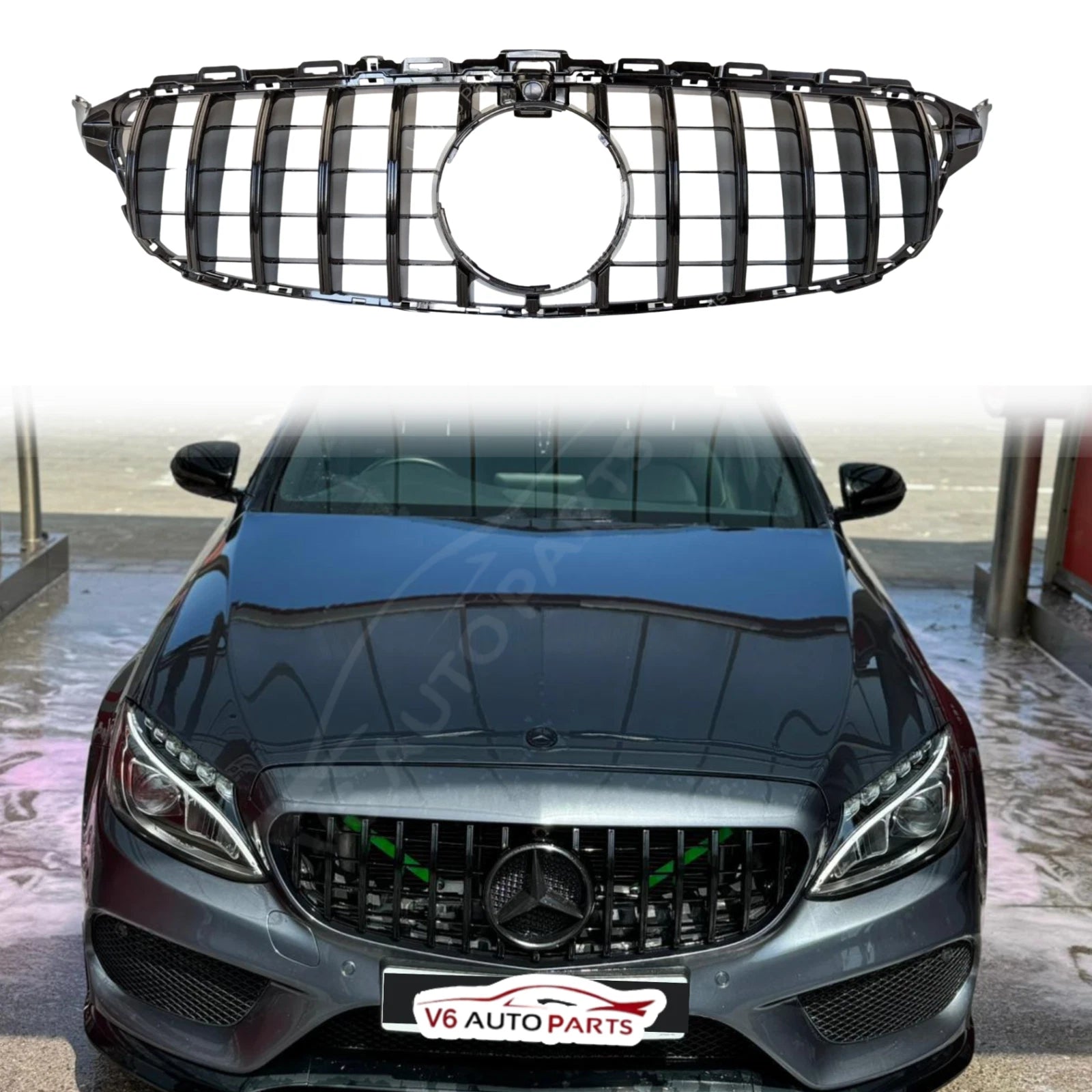 Mercedes Benz C‑Class W205 GT‑R Panamericana Front Bumper Grille (C250, C160) | 2014‑2018