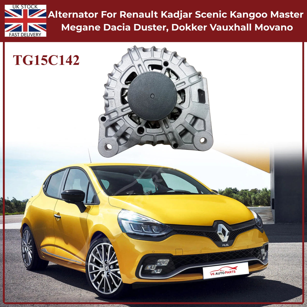 Alternator For Renault Kadjar Scenic Kangoo Master Megane Dacia Duster 1.2 Petrol 2013–2018