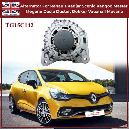 Alternator For Renault Kadjar Scenic Kangoo Master Megane Dacia Duster 1.2 Petrol 2013–2018
