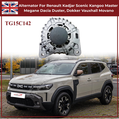 Alternator For Renault Kadjar Scenic Kangoo Master Megane Dacia Duster 1.2 Petrol 2013–2018