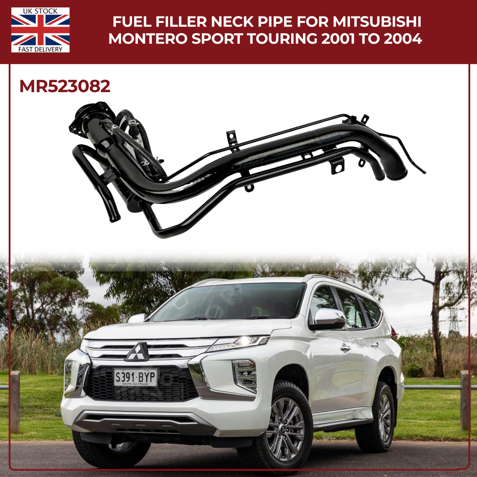 Fuel Filler Neck Pipe for Mitsubishi Montero Sport 2001–2004 | MR523082 Petrol Filler Tube