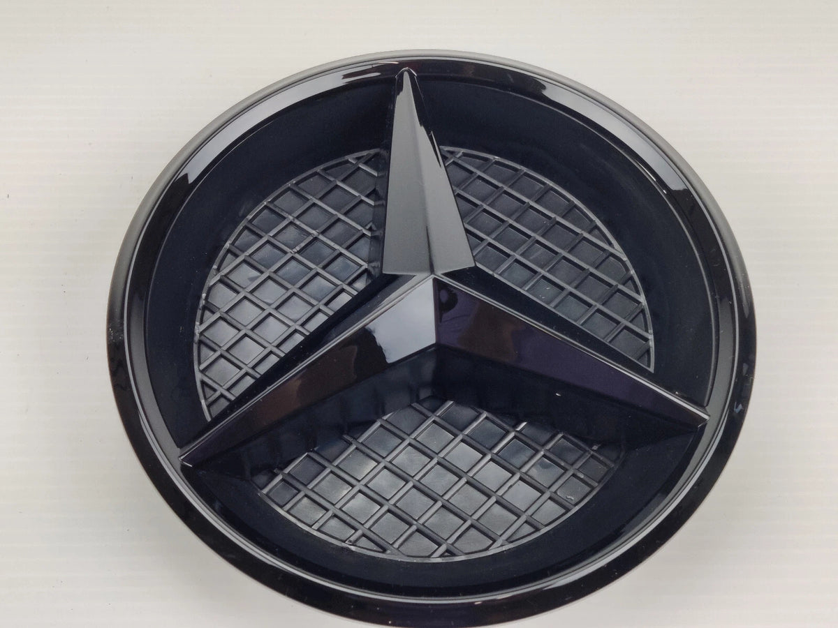 Front Grille Emblem Badge Black Star Logo for Mercedes C250 B, E220, CLA, SLK, R, M-Class