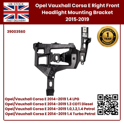 image of Corsa E Passenger Side Headlight Mounting Bracket OEM 39003560