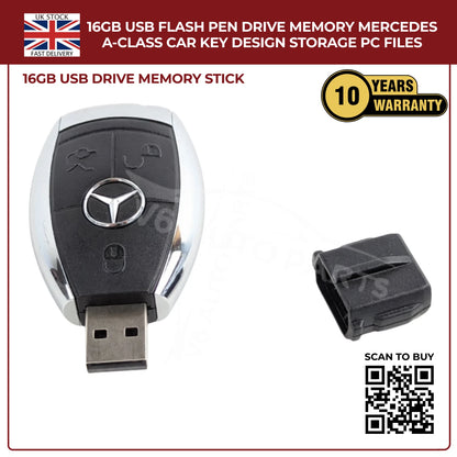Mercedes-Benz M-Class Car Key USB Flash Drive – 16GB USB 2.0 Memory Stick