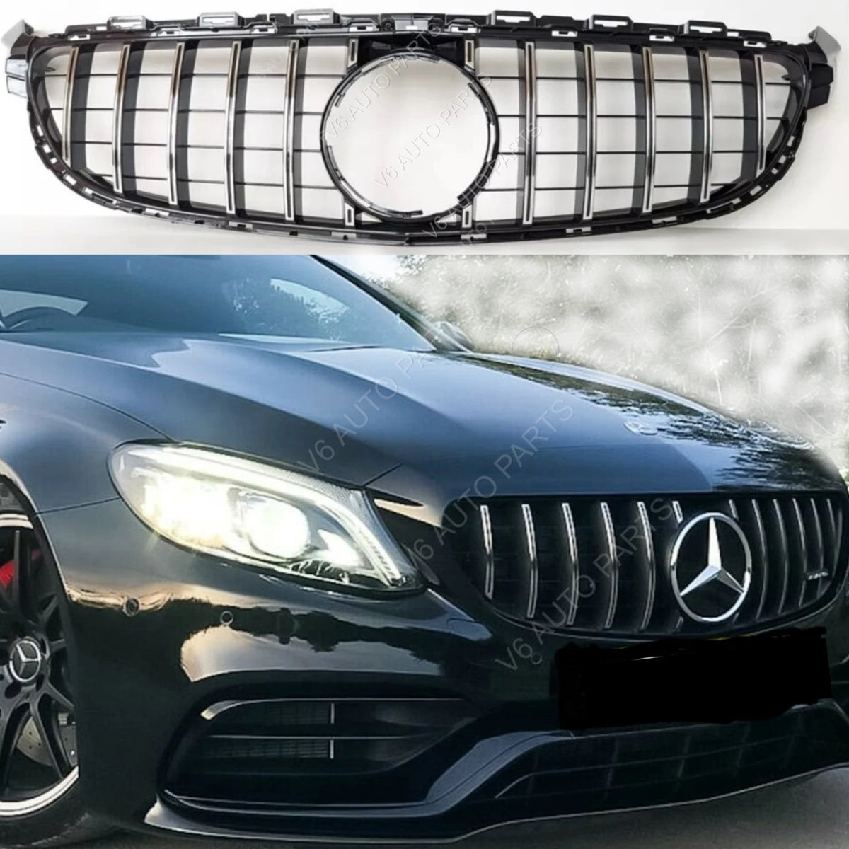Mercedes-Benz C-Class A205 Convertible Front Grille | AMG C63S 2015–2018 Panamericana Style