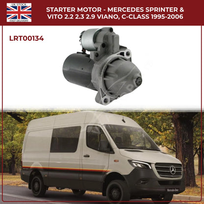 Starter Motor for Mercedes-Benz Sprinter, Vito & Viano (2.0KW | 2.2, 2.3, 2.9 Engines | C220, 250)