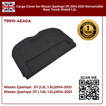 Rear Boot Parcel Shelf Load Cover For Nissan Qashqai J11 (2014–2021) – Petrol & Diesel