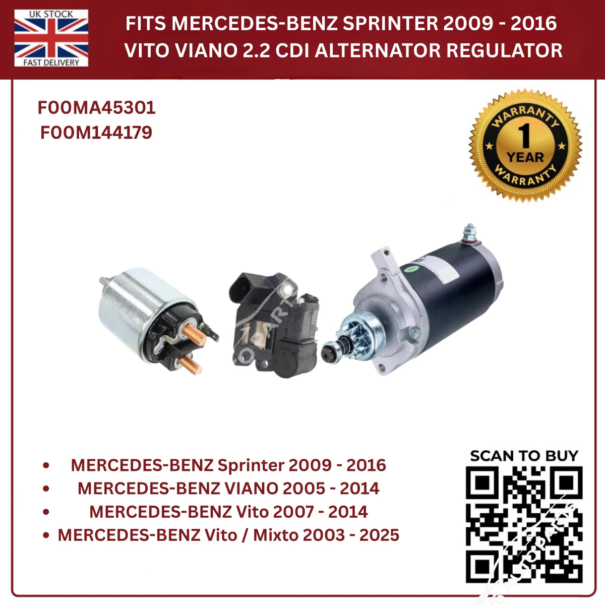 image of Mercedes Mixto Alternator Voltage Regulator Replacement F00MA45301