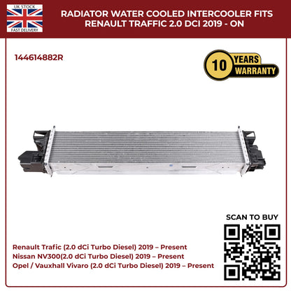 Radiator Water‑Cooled Intercooler — Fits Renault Trafic 2.0 dCi (2019‑On) | OEM 144614882R