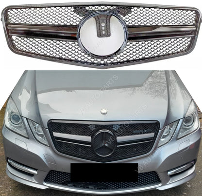 For Mercedes-Benz E-Class W212 Front Grille (2009–2013) – Gloss Black AMG Style E63 Look, Saloon & Estate