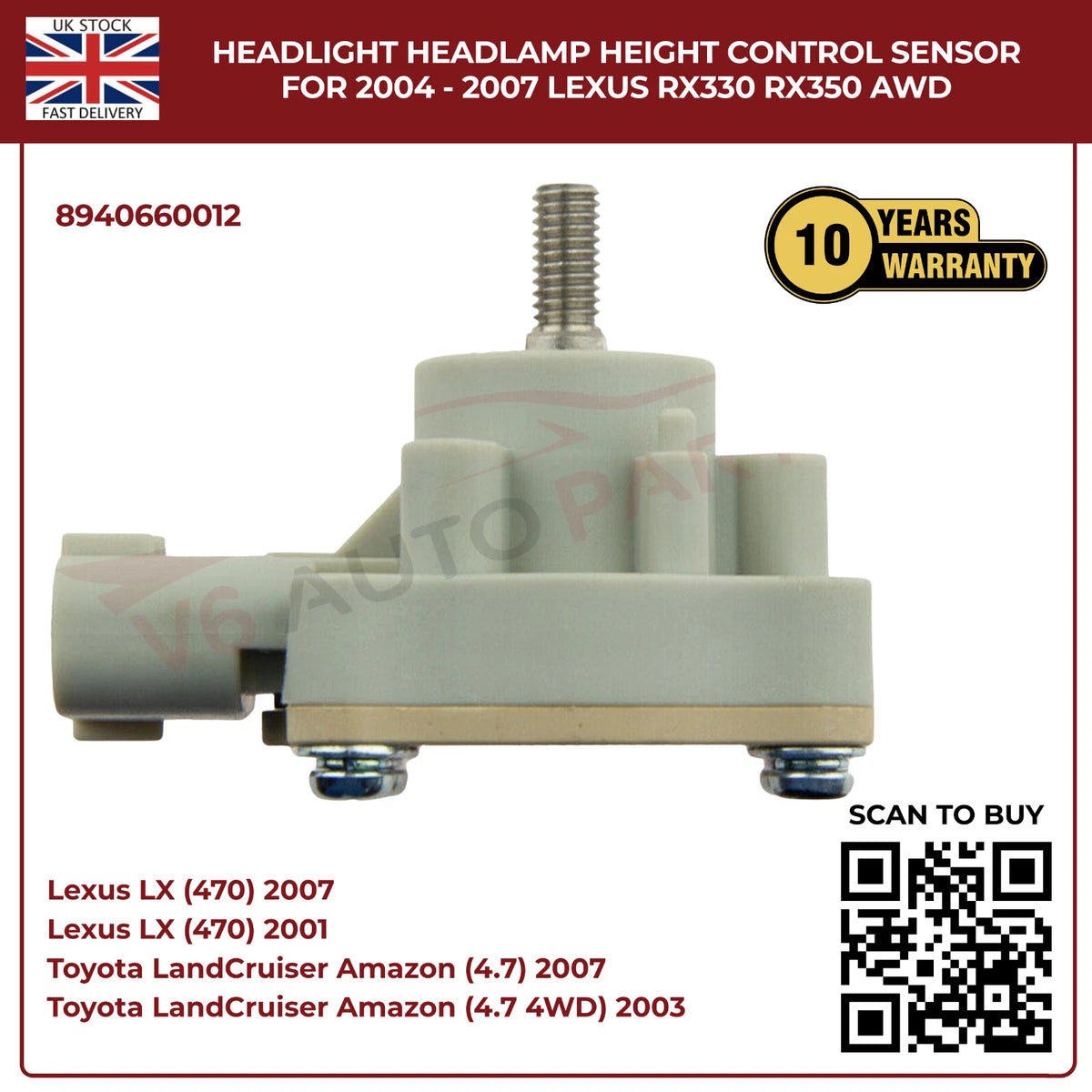 Headlamp Height Level Sensor – Front Left (Nearside) for Lexus LX470 UZJ100