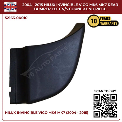 Toyota Hilux Vigo Invincible MK6 MK7 (2007–2015) Rear Bumper Left N/S Corner End Piece – Replacement Part