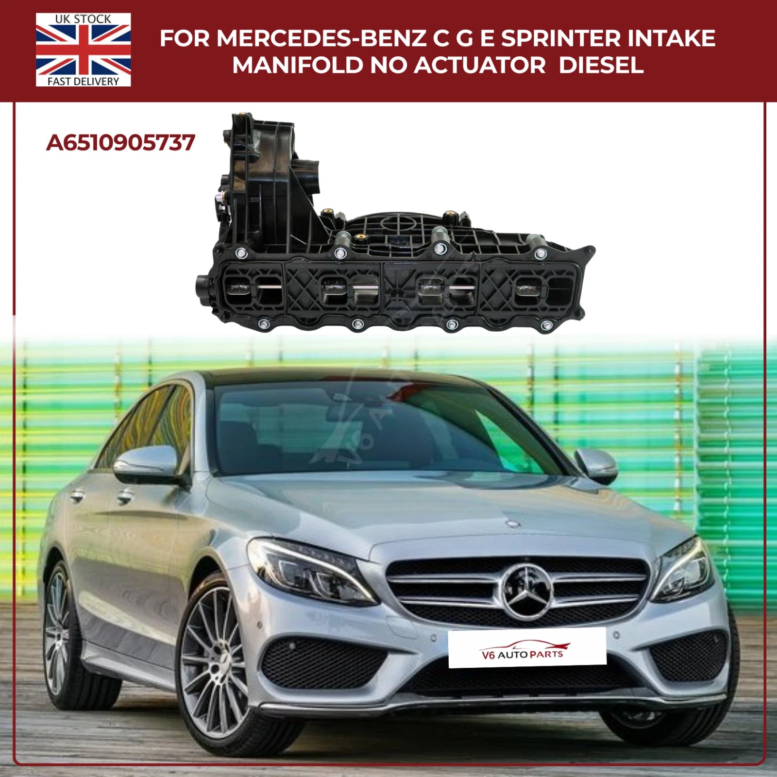 Mercedes-Benz Diesel Intake Manifold (No Actuator) – C, G, E-Class & Sprinter – OEM A6510905737