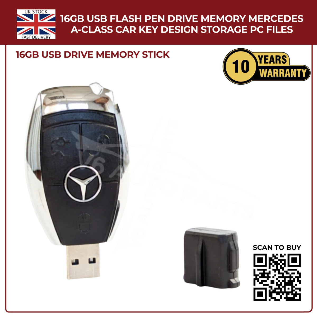 Mercedes-Benz M-Class Car Key USB Flash Drive – 16GB USB 2.0 Memory Stick