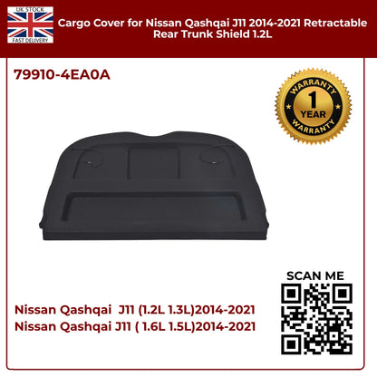 Rear Boot Parcel Shelf Load Cover For Nissan Qashqai J11 (2014–2021) – Petrol & Diesel