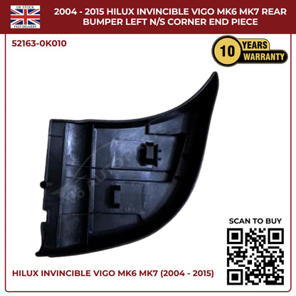 Toyota Hilux Vigo Invincible MK6 MK7 (2007–2015) Rear Bumper Left N/S Corner End Piece – Replacement Part