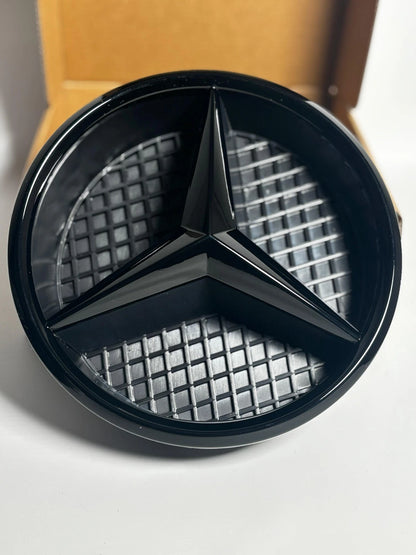 Front Grille Emblem Badge Black Star Logo for Mercedes C250 B, E220, CLA, SLK, R, M-Class