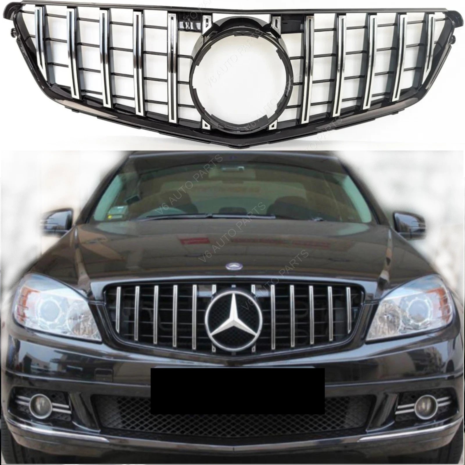 Mercedes-Benz C-Class W204 Front Radiator Grille | Panamericana GT Style | Fits C200, C250, C350 (2007–2014)