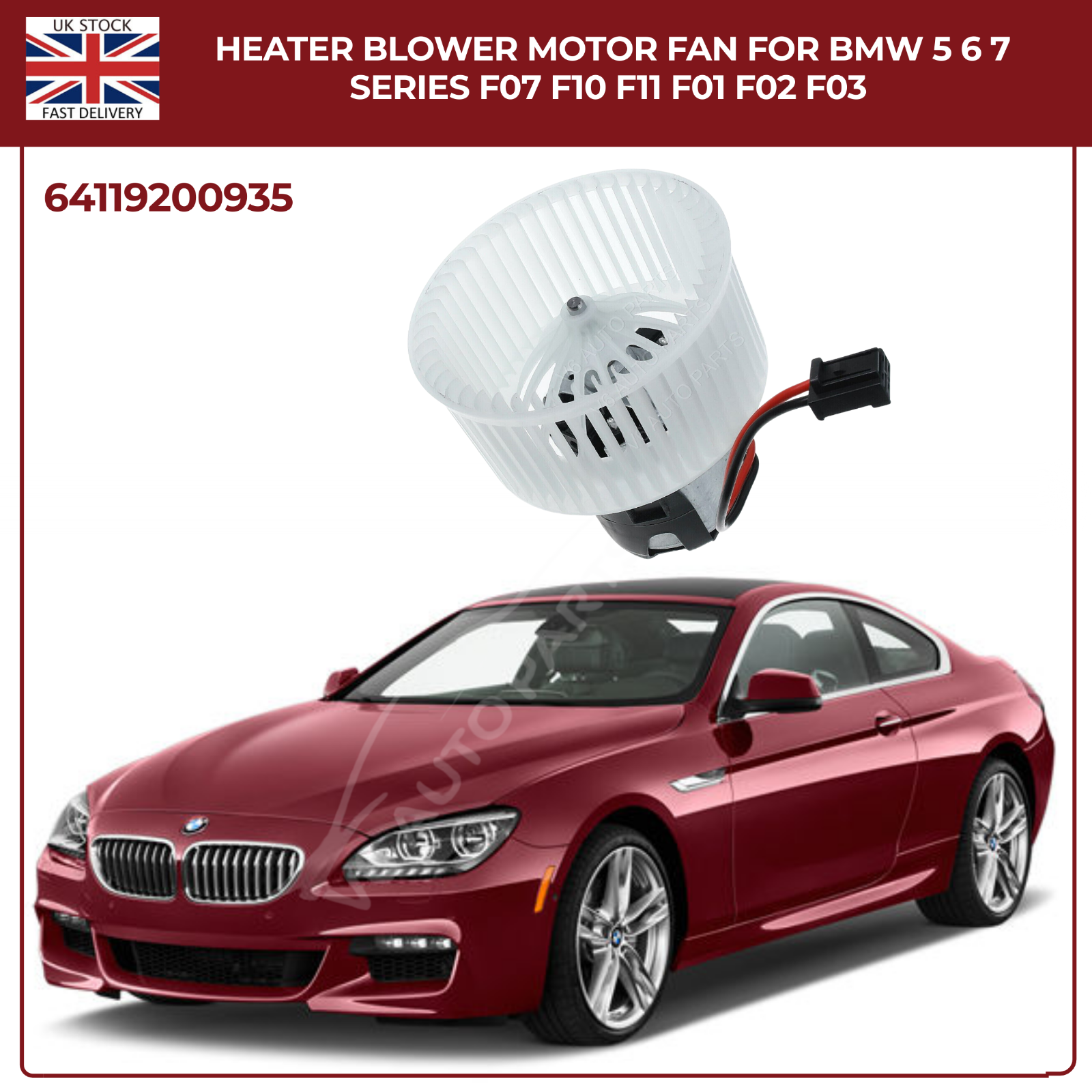 Heater Blower Motor Fan For BMW 5 SERIES F10/F07/F11 2009 - 2017 Diesel/Petrol