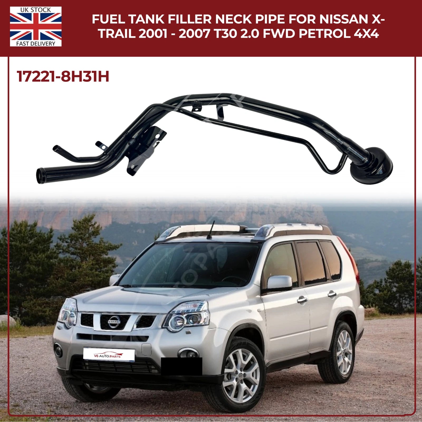Fuel Tank Filler Neck Pipe – Fits 2002–2007 Nissan X-Trail T30 2.0 / 2.5 Petrol FWD & AWD | OE-Spec Replacement 17221-8H31A