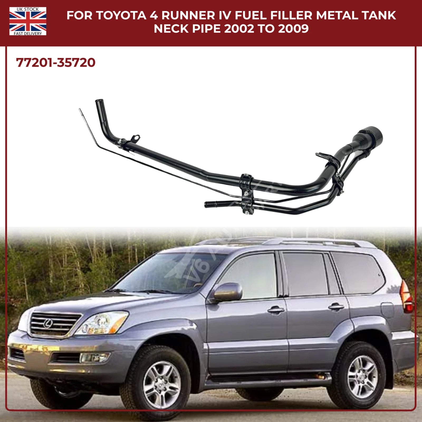 Lexus GX470 J12 V8 Fuel Filler Neck Pipe 2001–2009 | Toyota 4Runner N210 Petrol SUV Replacement (77201‑35720)