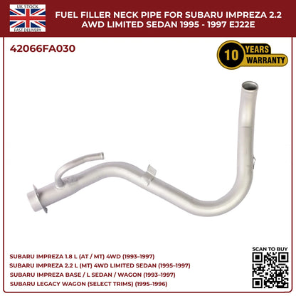 Petrol Fuel Filler Neck Pipe 42066FA030 – Fits Subaru Impreza 2.2L AWD (1995–1997) & Legacy 2.2 AWD (1995–1996)